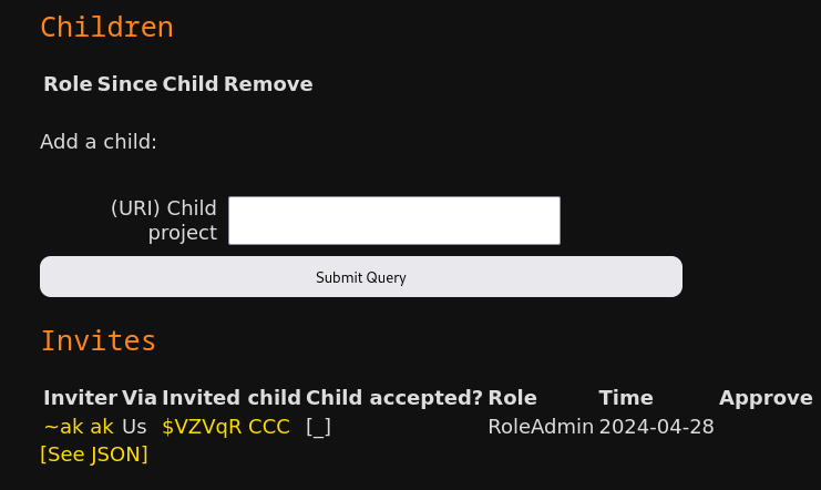 Child invite